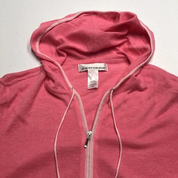 JONES NEW YORK Lightweight Full Zip Pink Shirt - Picture 1 of 3